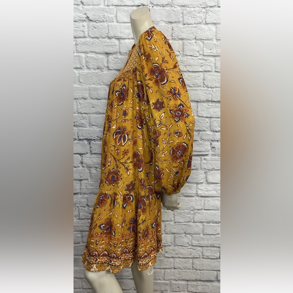 FARMERS MARKET MULTI COLOR FLORAL PRINT LONG SLEEVE DRESS SIZE S - Picture 3 of 5